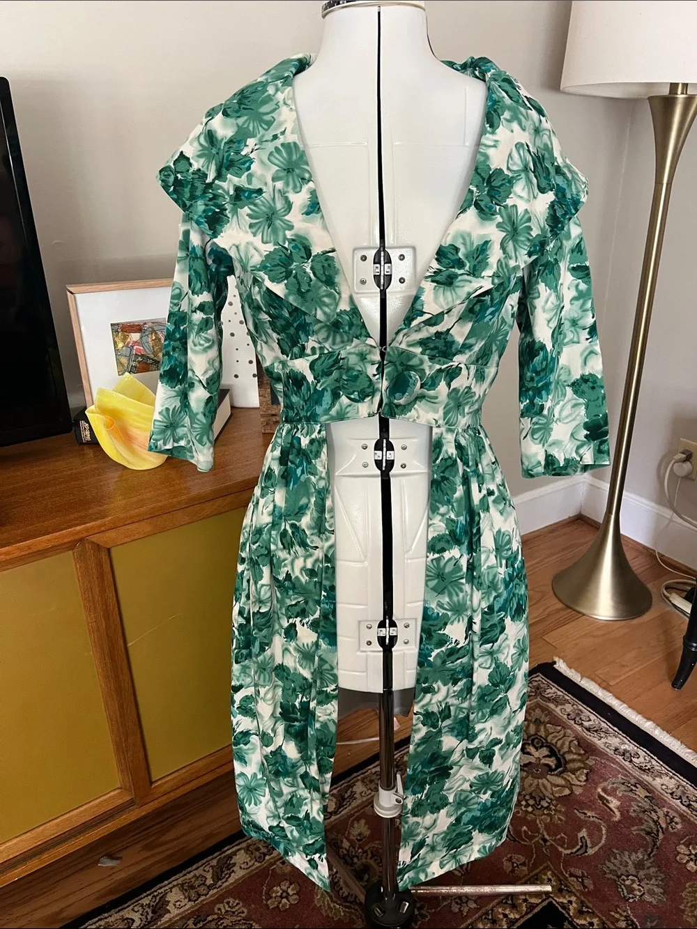 Trashy Diva Green Floral Cutaway Coat Dress